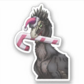 Merry Kerstdinosaur Sticker (Voorkant)