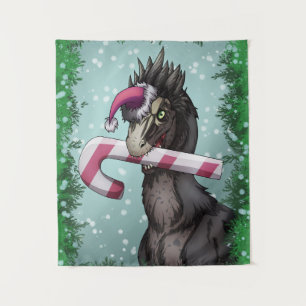 Merry Kerstdinosaur Wandkleed