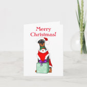 Merry Kerstdoberman Pinscher Feestdagen Kaart (Voorkant)