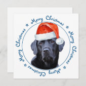 Merry Kerstdog Black Labrador Retriever Feestdagenkaart (Voorkant / Achterkant)
