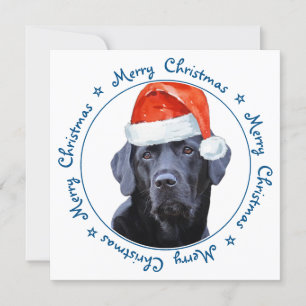 Merry Kerstdog Black Labrador Retriever Feestdagenkaart
