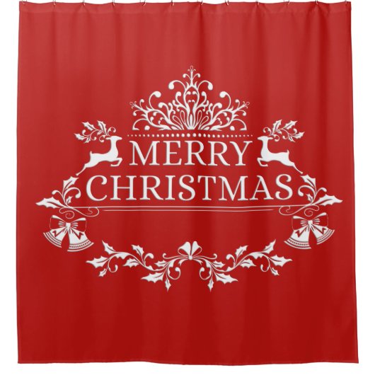 Merry-kerstdouchergordijn Douchegordijn (Voorkant)