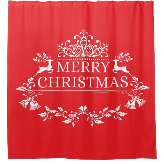 Merry-kerstdouchergordijn Douchegordijn (Voorkant)