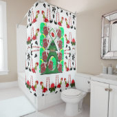 Merry Kerstdouwer Football Elf Douchegordijn (In situ)