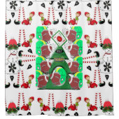 Merry Kerstdouwer Football Elf Douchegordijn (Voorkant)