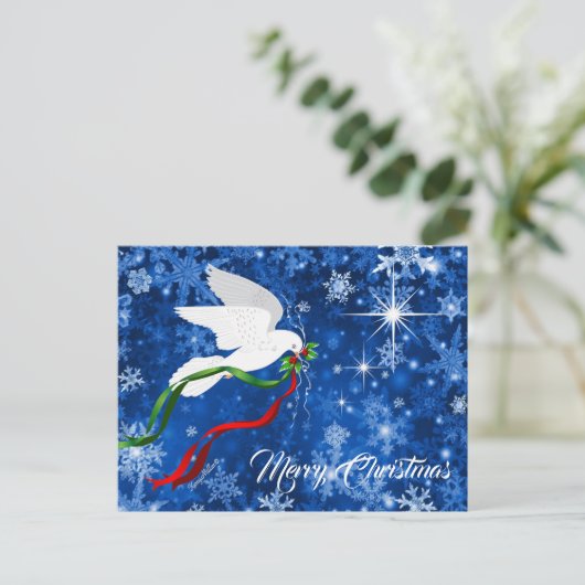 Merry Kerstdove Briefkaart (Staand voorkant)