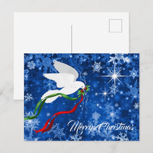 Merry Kerstdove Briefkaart (Voorkant / Achterkant)