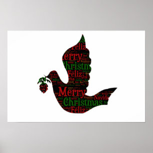 Merry Kerstdove Poster