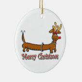 Merry Kerstdoxie Keramisch Ornament (Rechts)