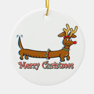 Merry Kerstdoxie Keramisch Ornament