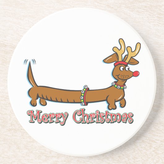 Merry Kerstdoxie Zandsteen Onderzetter (Voorkant)