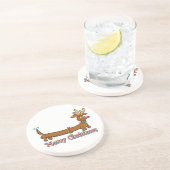 Merry Kerstdoxie Zandsteen Onderzetter (Zijkant)