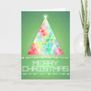 Merry Kerstdriehoek — Sparkle Geometric Feestdagen Kaart