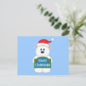 Merry Kerstdy Bear Cartoon Feestdagenkaart (Staand voorkant)