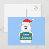 Merry Kerstdy Bear Cartoon Feestdagenkaart (Voorkant / Achterkant)