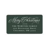 Merry Kerstelegant green return address Etiket (Voorkant)