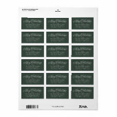 Merry Kerstelegant green return address Etiket (Full Sheet)