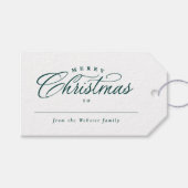 Merry Kerstelegant green script Cadeaulabel (Voorkant (Horizontaal))