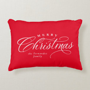 Merry kerstelegant red vakantiedecor accent kussen