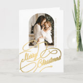 Merry Kerstelegant scriptfoto Feestdagen Kaart (Voorkant)