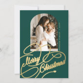 Merry Kerstelegant scriptfoto Feestdagenkaart (Voorkant)