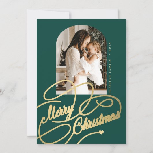 Merry Kerstelegant scriptfoto Feestdagenkaart (Voorkant)