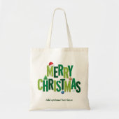 Merry KerstElements Green Tote Bag (Voorkant)