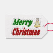 Merry Kerstengel rode typografie Cadeaulabel (Voorkant (Horizontaal))