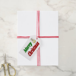 Merry Kerstengel rode typografie Cadeaulabel