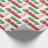 Merry Kerstengel rode typografie Cadeaupapier (Hoek)