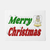Merry Kerstengel rode typografie Deurmat (Voorkant)