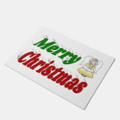 Merry Kerstengel rode typografie Deurmat (Schuin)