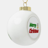 Merry Kerstengel rode typografie Keramische Bal Ornament (Links)