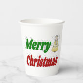Merry Kerstengel rode typografie Papieren Bekers (Achterkant)