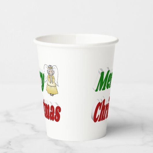 Merry Kerstengel rode typografie Papieren Bekers (Links)