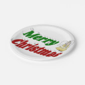 Merry Kerstengel rode typografie Papieren Bordje (Gekanteld)