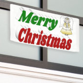Merry Kerstengel rode typografie Spandoek (Buitenkant Gebouw)