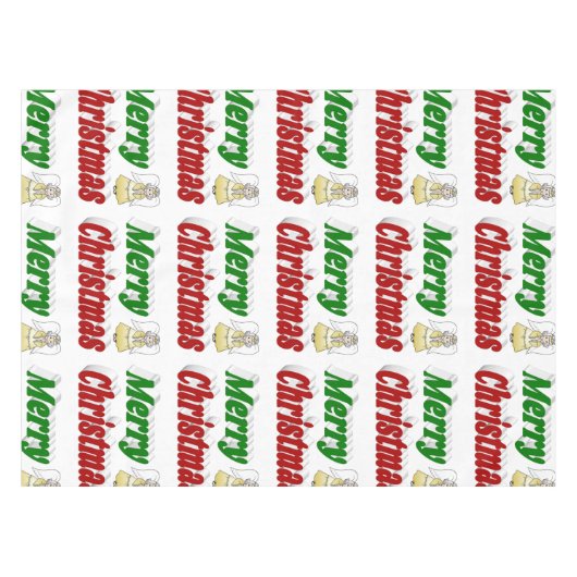 Merry Kerstengel rode typografie Tafelkleed (Voorkant (Horizontaal))