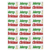Merry Kerstengel rode typografie Tafelkleed (Voorkant)