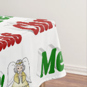 Merry Kerstengel rode typografie Tafelkleed (Voorbeeld)