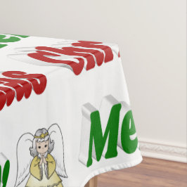 Merry Kerstengel rode typografie Tafelkleed