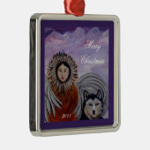 Merry kerstengel-versiering Metalen Ornament (Rechts)