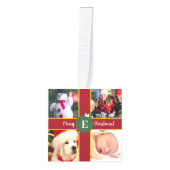 Merry Kerstfamilie Foto Collage Monogram Decoratie (Voorkant)