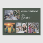 Merry kerstfamiliefoillage magnetische kaart (Voorkant)