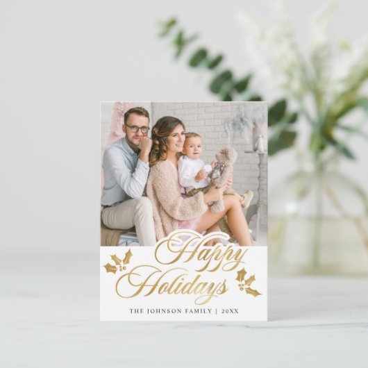 Merry Kerstfeest FOTO Prettige feestdagen Greeting Briefkaart (Staand voorkant)