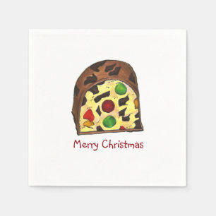 Merry kerstfeest Fruit Cake Holiday Napkins Servetten