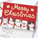 Merry Kerstfeest Funny Cute Cats Caroling Feestdagenkaart<br><div class="desc">Carol van de katten. Dit is het seizoen,  om mawy te zijn. Hier te vinden op: http://www.zazzle.com/selectpartysupplies</div>