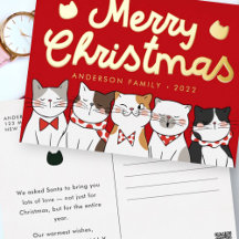 Merry Kerstfeest Funny Cute Cats Caroling