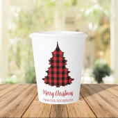 Merry Kerstfeestay Buffalo Check Pattern Papieren Bekers
