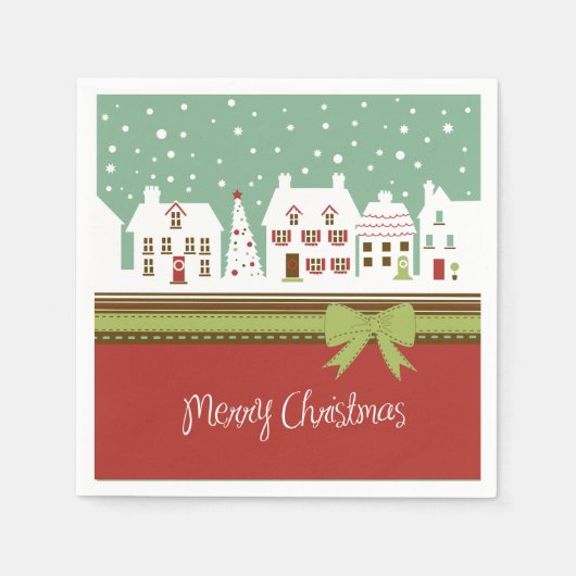 Merry Kerstfeestay Cocktail Paper Napkins Servetten (Voorkant)